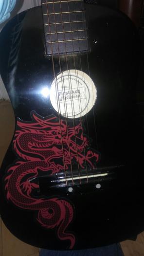 Black acoustic guitar