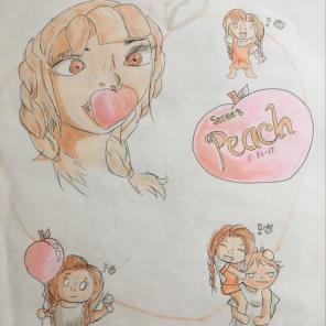 SWEET AND PEACH DRAWING