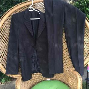 Perry Ellis 3 Button Black Suit Junior