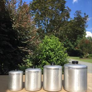 4pc Vintage Aluminum Canister Set
