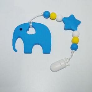 Teething clip on elephant toy
