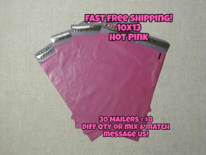 50 Poly Mailers 10x13 Hot Pink