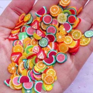 fruit fimo slices for slime