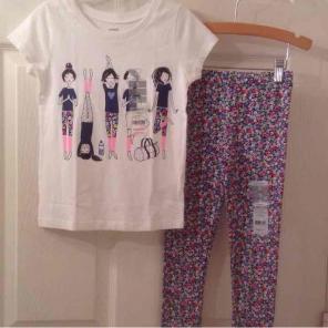 Carters girls legging set, NWT, size 5
