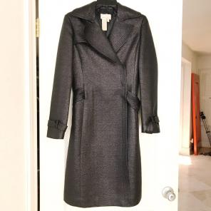 BCBG Metallic Black Shimmer Coat 0