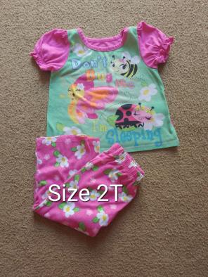 2T 2pc Short Sleeve Shirt & Pants PJ Set