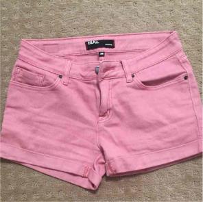 BDG pink denim shorts