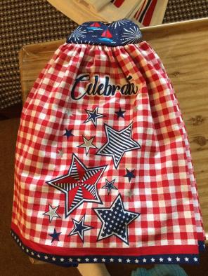Patriotic Towel With Button Top NEW!