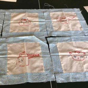 Cute vintage embroidery pot holders