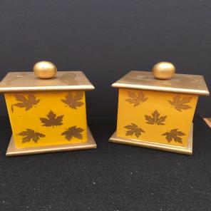 Wooden Yellow &Golden Mapleleaf Boxes