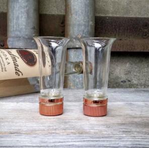 Titos Vodka Bottle Neck Shot Glasses X2