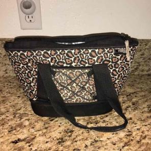 Leopard animal print lunch box tote
