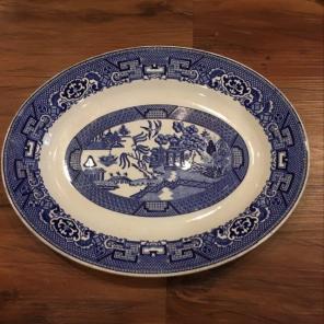Blue Willow Ohio Scio PotteryMeatPlatter