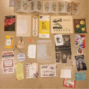 Lot of vintage scrap book items crafts