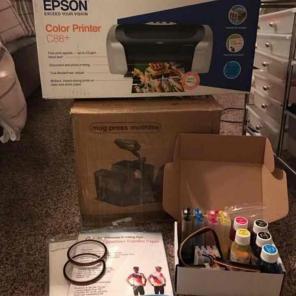 Mug press, printer w/accessories
