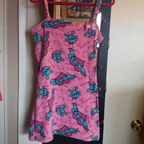 Pink/Blue skull design bath wrap dress