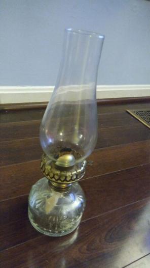 Antique Vintage oil lamp 16" tall