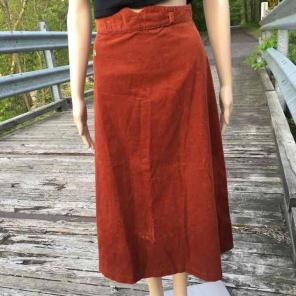 70s Burnt Orange Hang Ten Corduroy Skirt