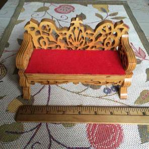 Decorative miniature wooden bench