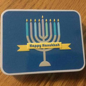 HAPPY HANUKKAH GELT TIN BOX NEW