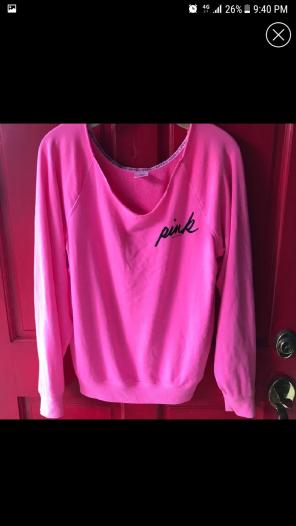 PINK off-shoulder sweatshirt