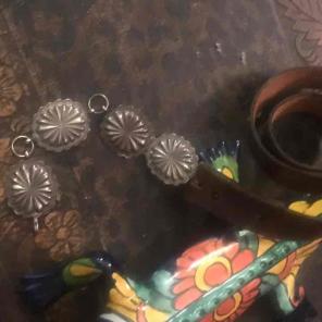 Vintage Native American leather SS conch