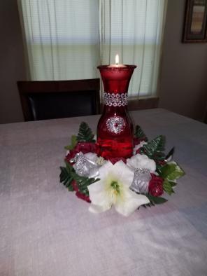 Christmas Candlelight Flower Centerpiece