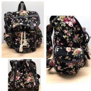 Floral Corduroy Backpack