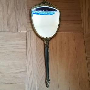vintage antique hand held vanity mirror