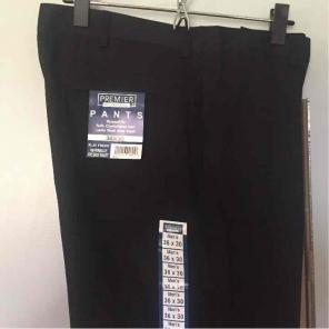 NEW, Blk Relaxed Fit, Flat Front Pant,36