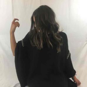 Zara Black Beaded Poncho