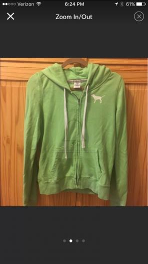 Victoria Secret - Pink Lime Green Zip Up
