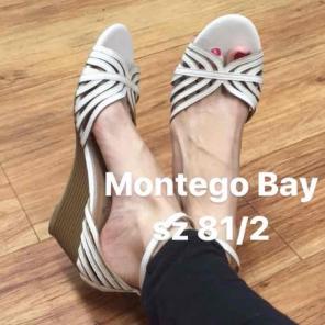 Real.j69 8.5 Montego Bay wedge flats wht