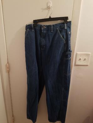 LOOSE/ORIGINAL-FIT WASHED WORK DUNGAREE