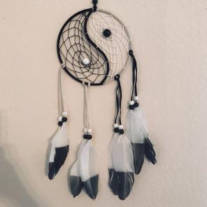 Ying Yang Dreamcatcher Black & White New