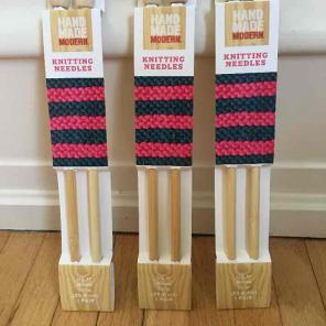 3 Wood Knitting Needles Size 8mm