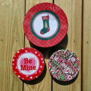 Lot of Three Holiday Cookie Tins Boxes