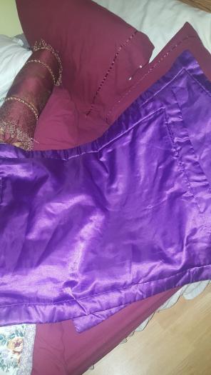 Purple sateen standard sized shams