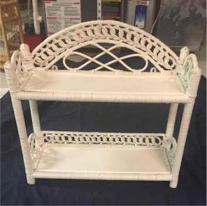 White Wicker Shelf, Great for Bathroom!