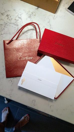 Auth Cartier Gold Embossed gift set