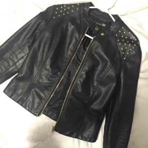 Black faux leather jacket