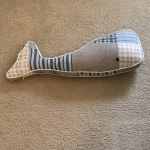 Patchwork Whale Throw Pillow