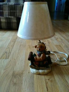 Bear On Sleigh Lamp With New Shade