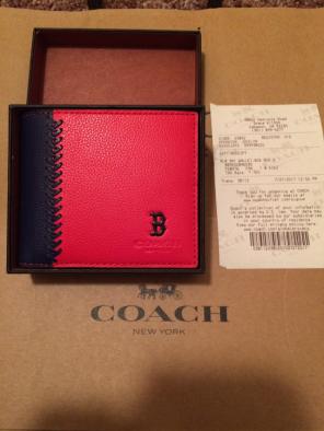 Coach Men's MLB Wallet Red Sox Bnwt