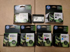 7 Hp 932XL 933XL Ink Cartridges Bk/C/Y/M