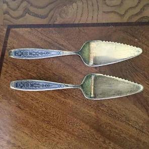 2 Russian 875 Silver Cake Knife Servers