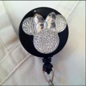 Minnie Mouse Shiny ID Badge Holder RN MD