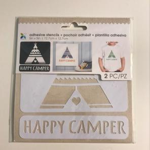 "Happy Camper" Adhesive Stencils 2 Pcs