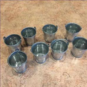 8 Cute Mini Metal Buckets..