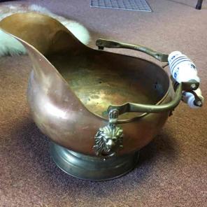 Large Copper Kindling Bucket